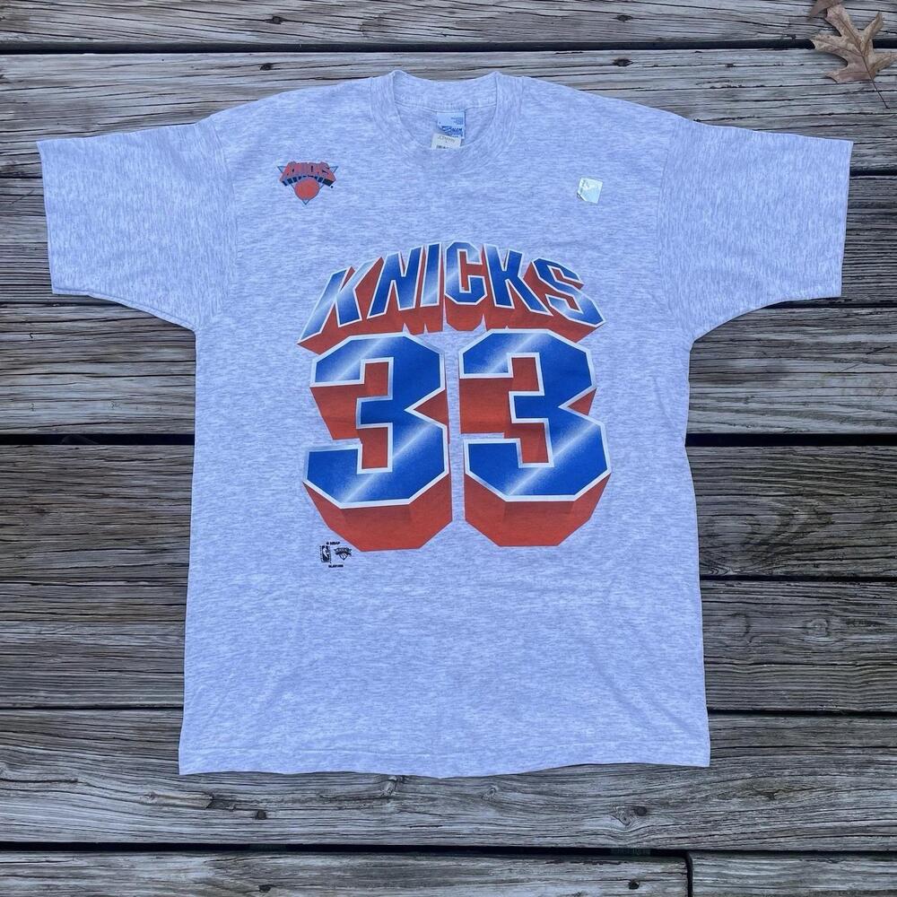 Vtg Double Sided New York Knicks Patrick Ewing T Shirt Made In Usa Size L